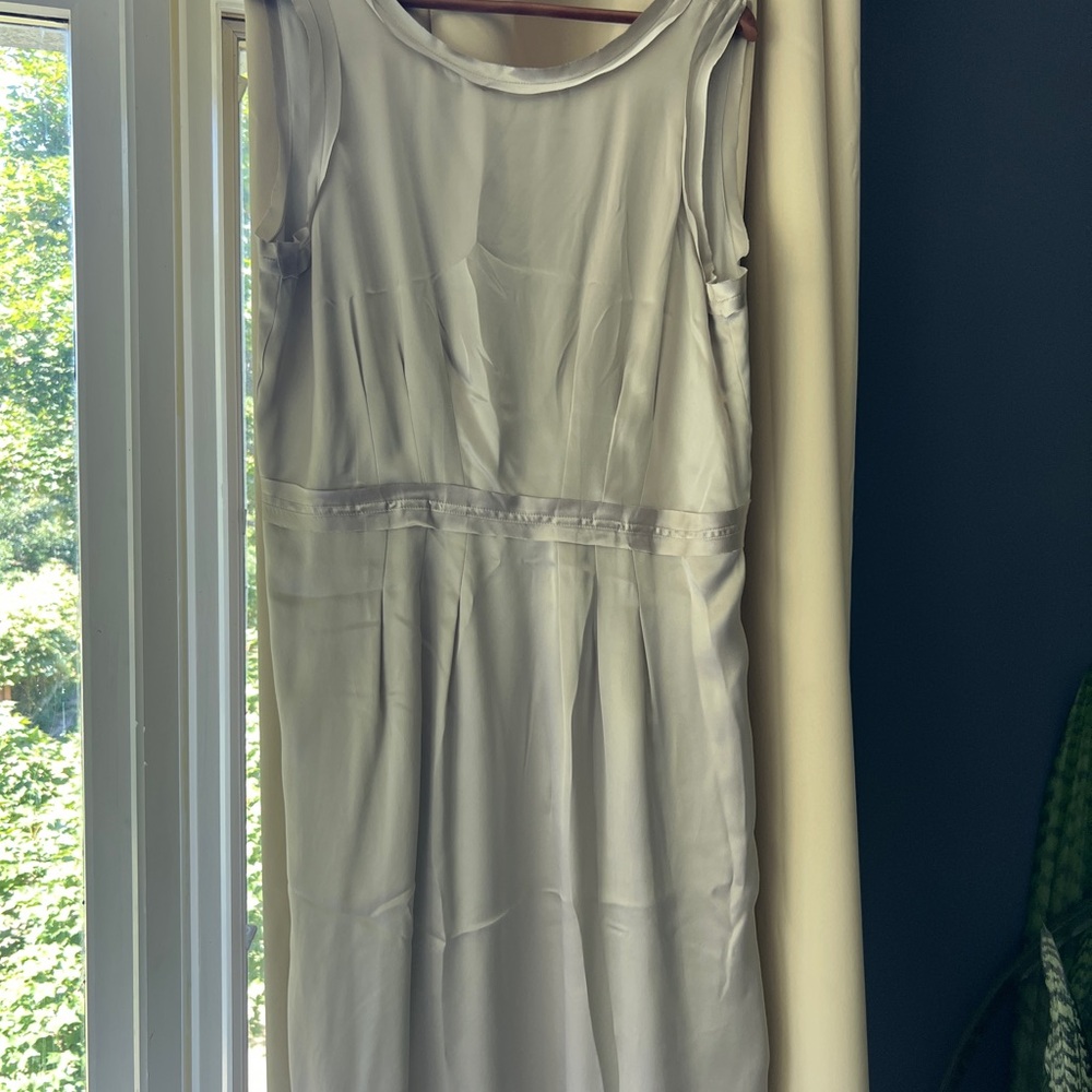 Banana Republic silver Pleated Sheath Midi Dress